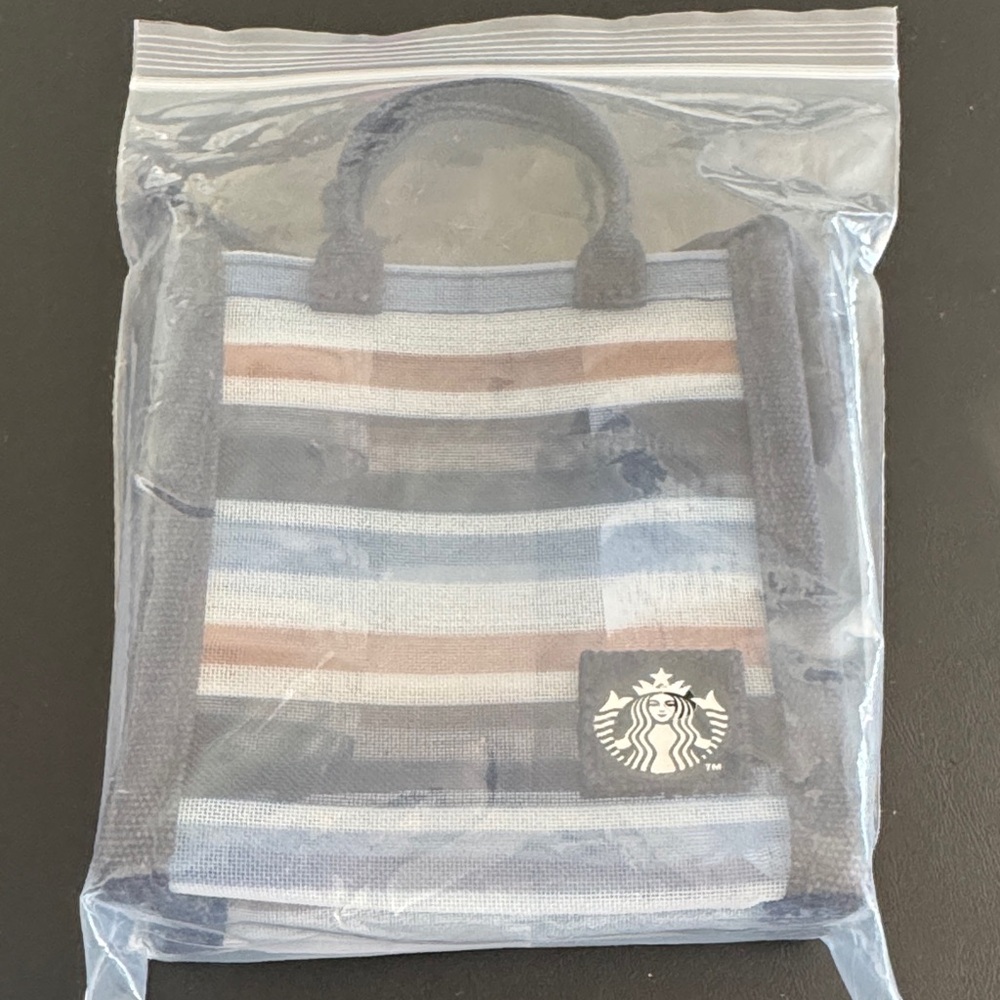 NEW TAIPEI EXCLUSIVE -  Starbucks Multicolor Striped super mini Tote